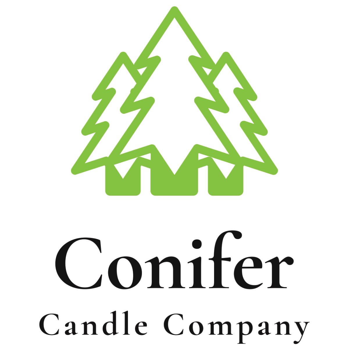 A logo for a candle company with two trees on it