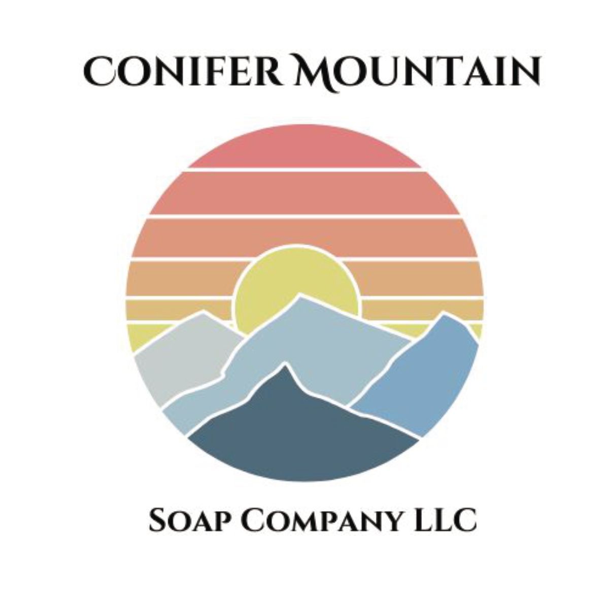 A logo for conifer mountain soap company llc