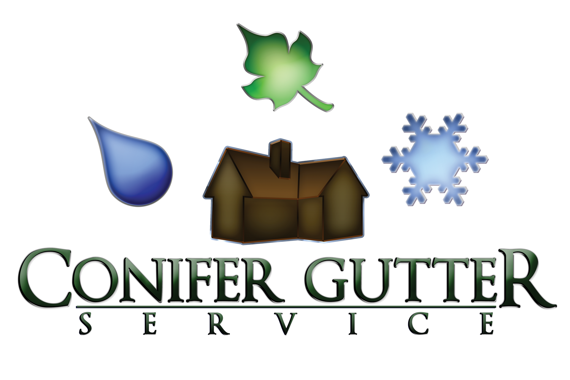 A logo for a company called conifer gutter service