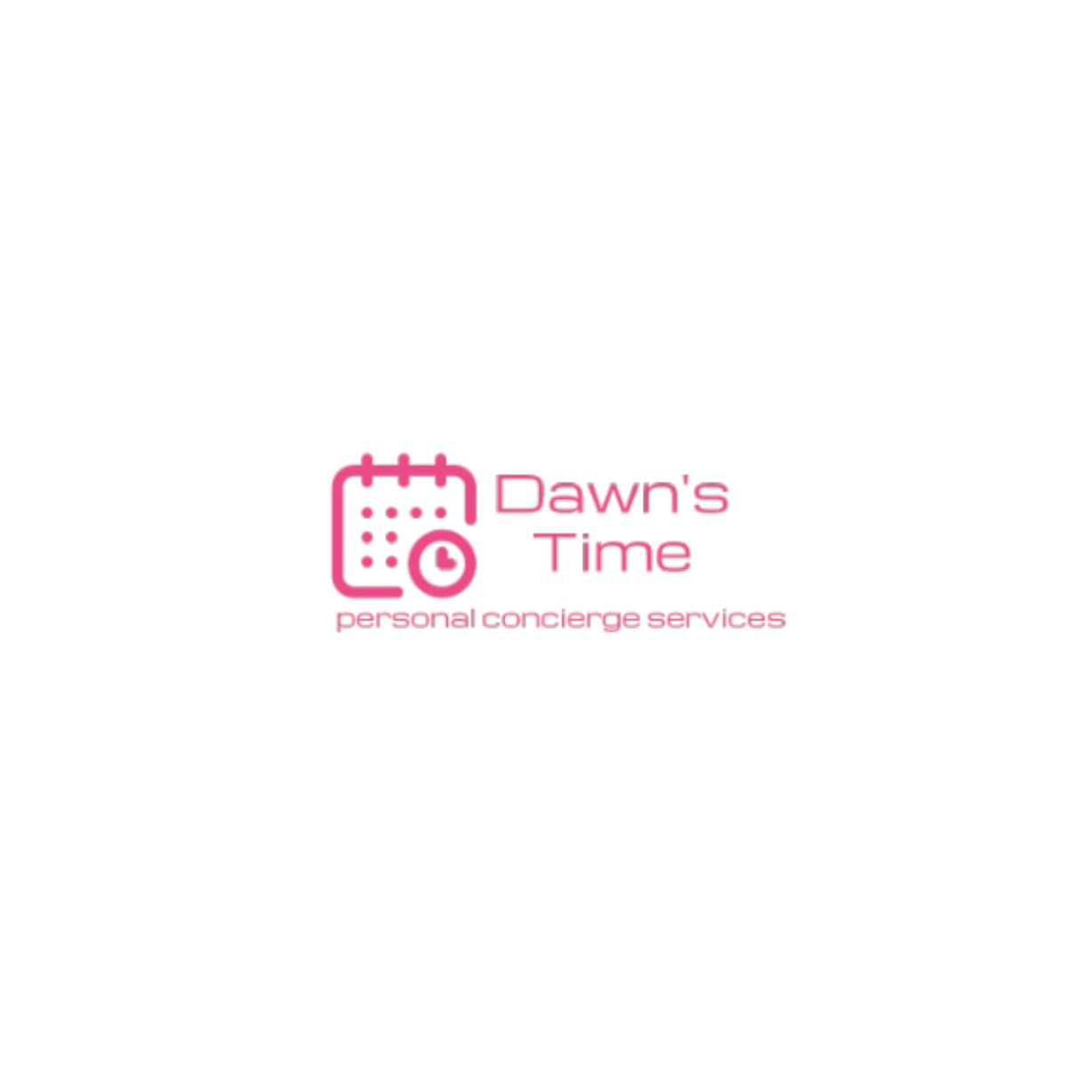 A pink logo for dawn 's time personal concierge services