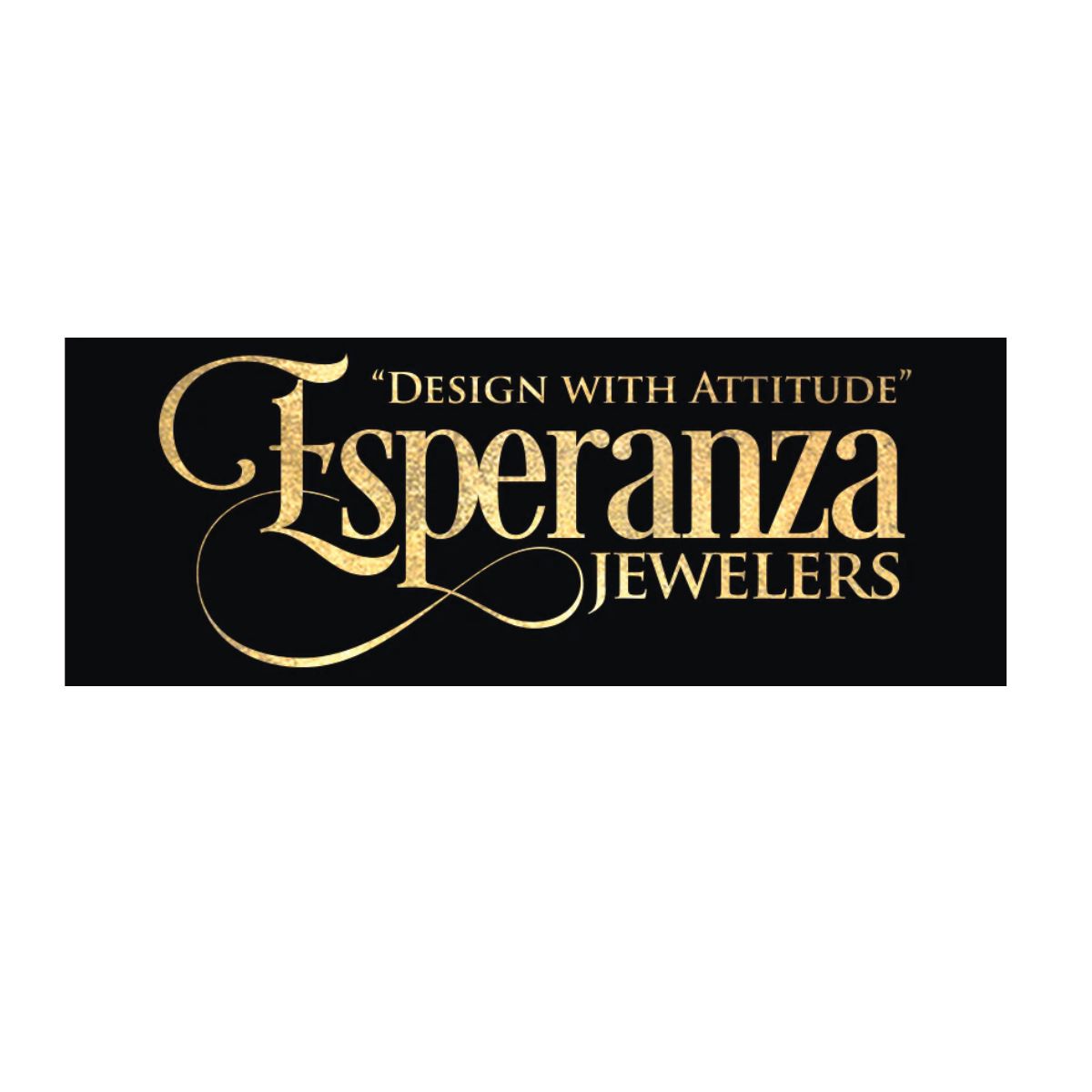 The logo for esperanza jewelers says design with attitude