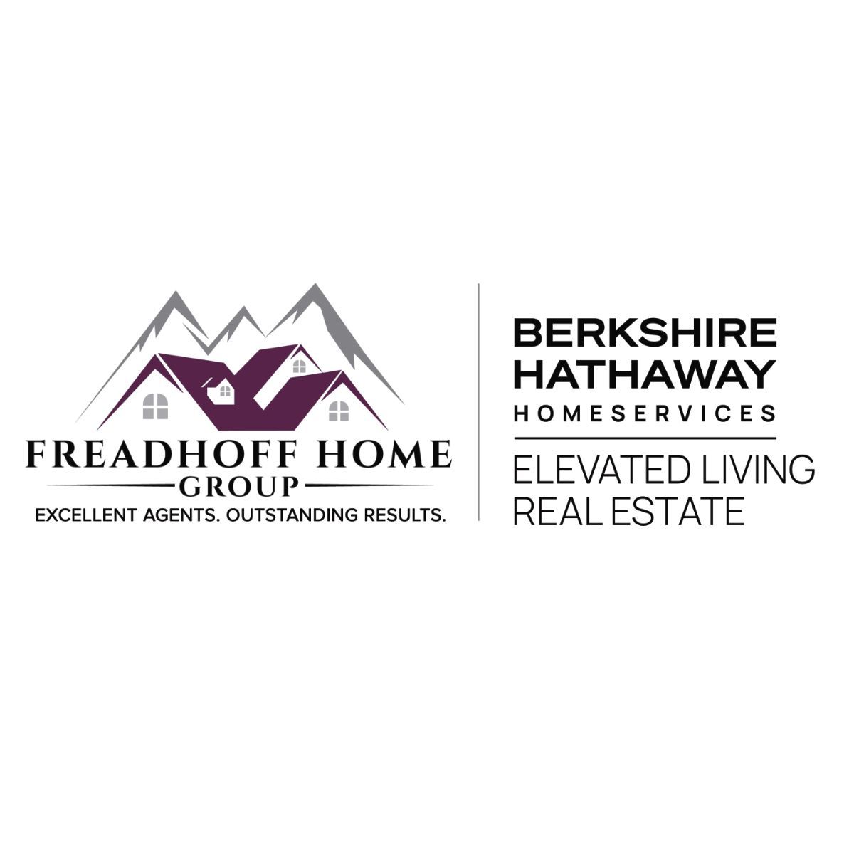 The logo for berkshire hathaway home services and elevated living real estate.
