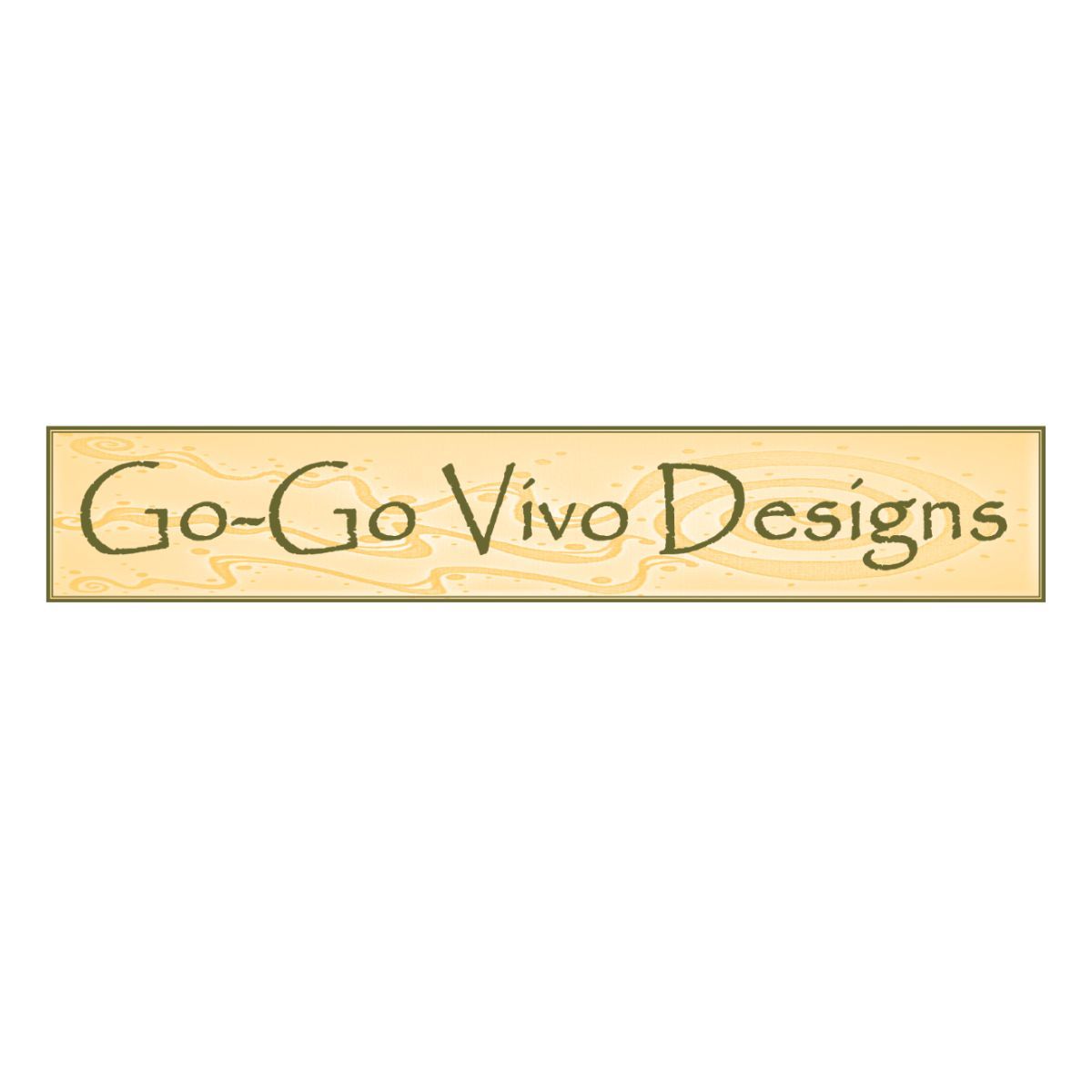 A logo for go-go vivo designs on a white background.