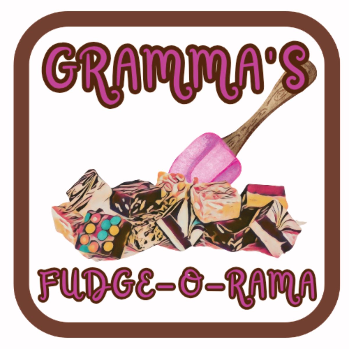 A logo for gramma 's fudge o rama