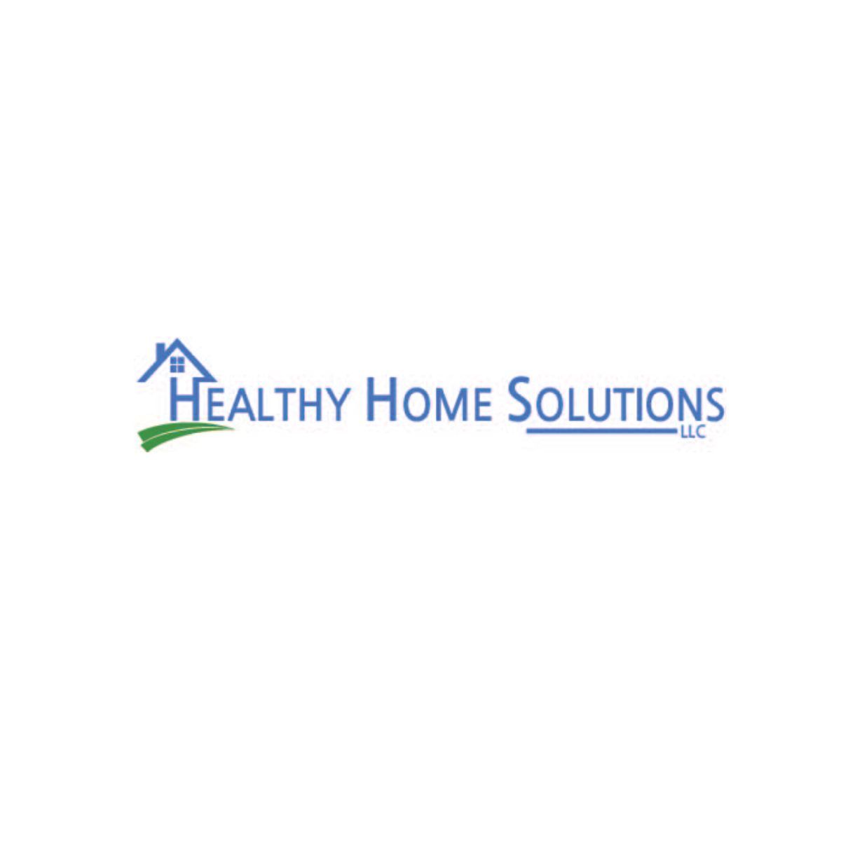 The logo for healthy home solutions llc is blue and green.