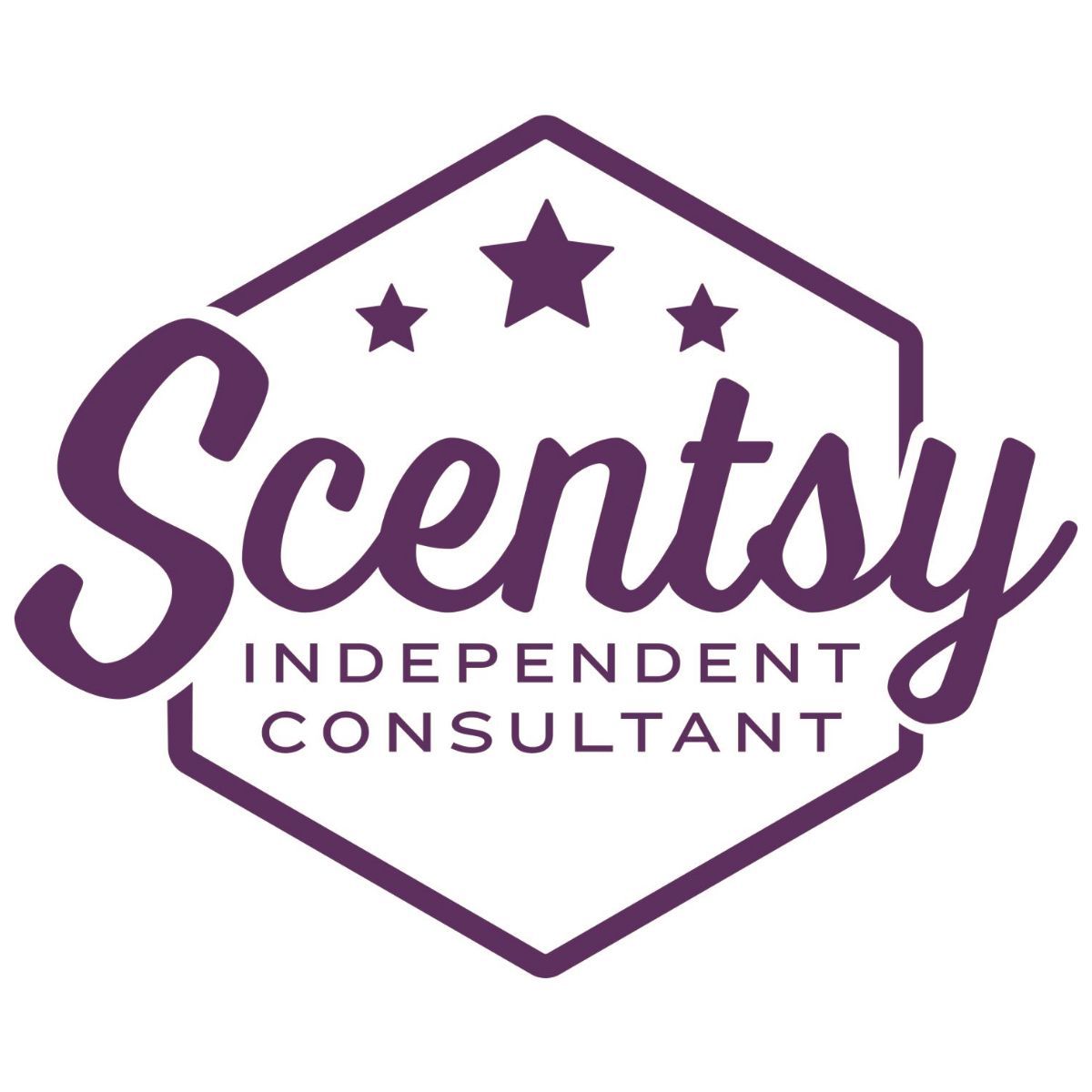 A purple logo for a scentsy independent consultant.