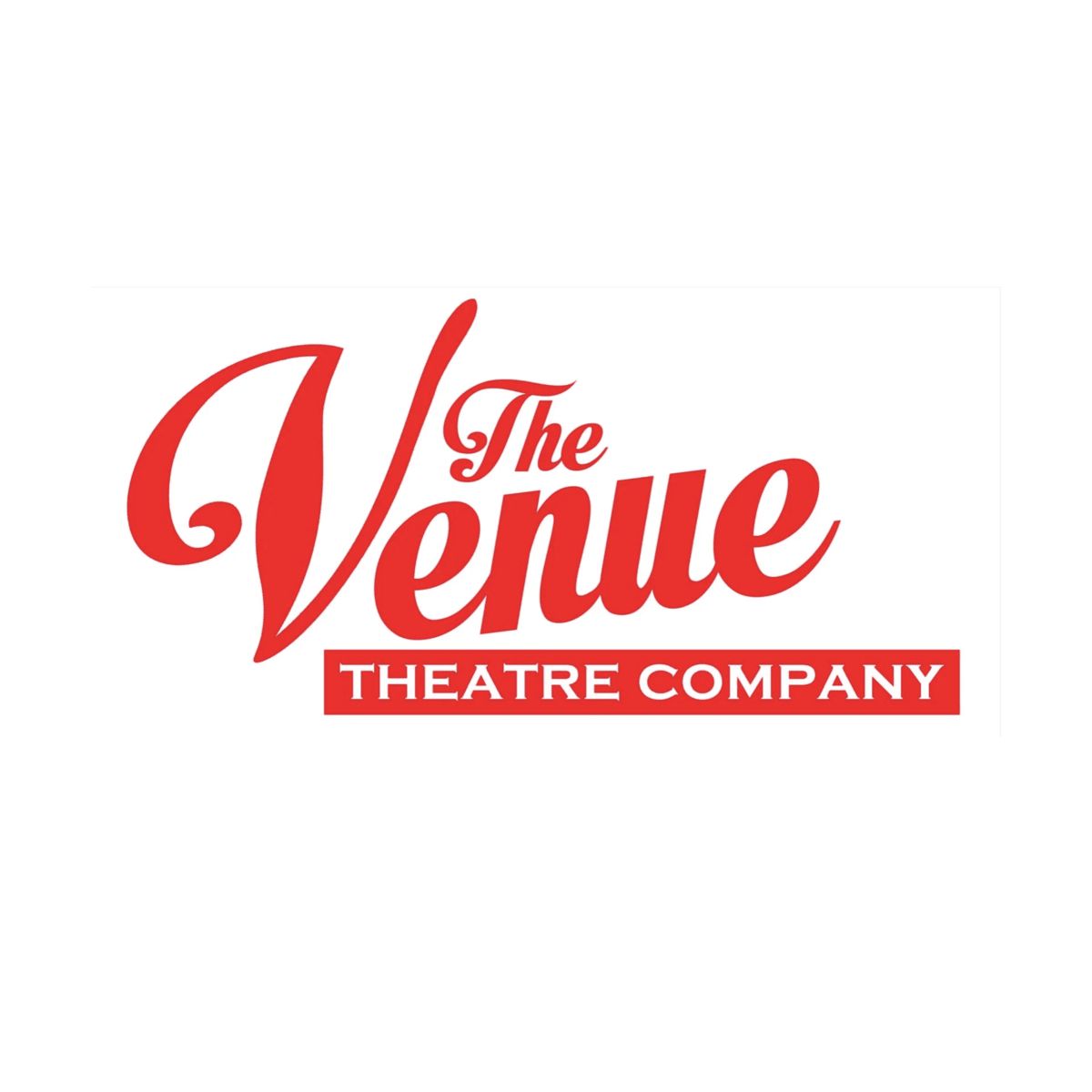 A red and white logo for the venue theatre company