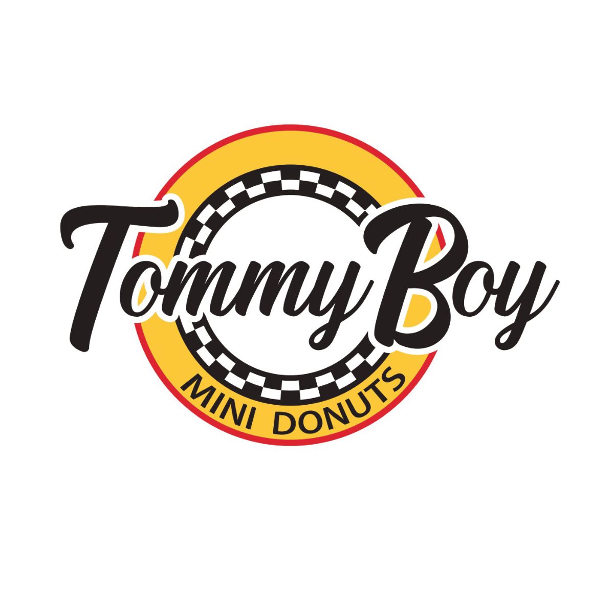 Tommy boy mini donuts logo on a white background