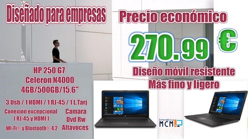 Portatil Economico HP 250 G7  McM Informatica Simancas Madrid