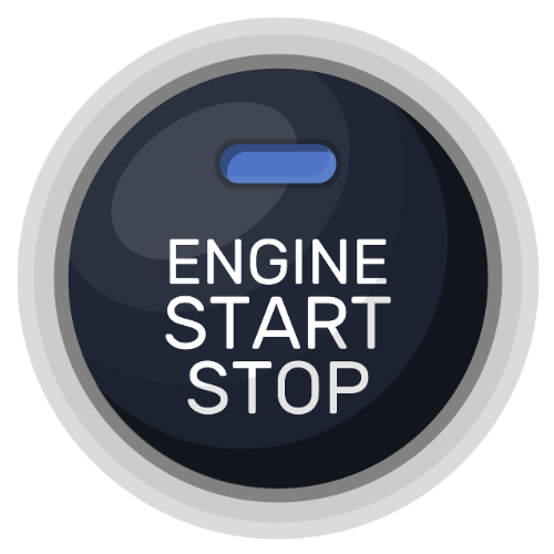 A button that says engine start stop on it