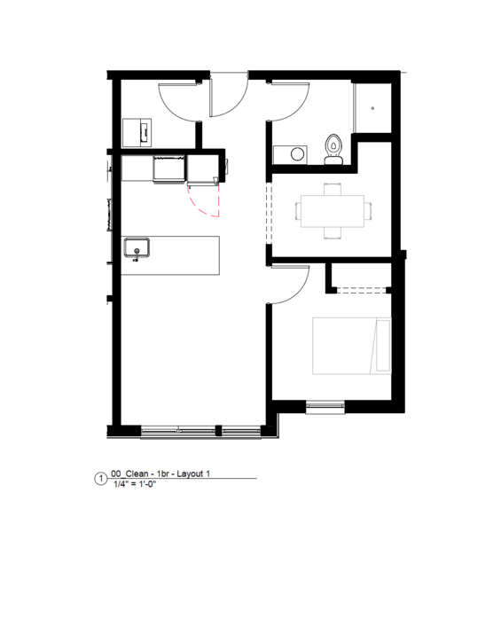 1 bedroom floor plan