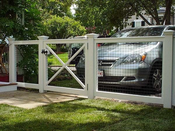 white wood fence with gate