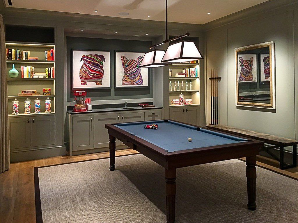 Games Room Joinery. Storage Cupboards and illuminated display