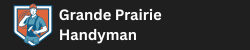 Logo for Grande Prairie Handyman: a handyman figure inside a shield.