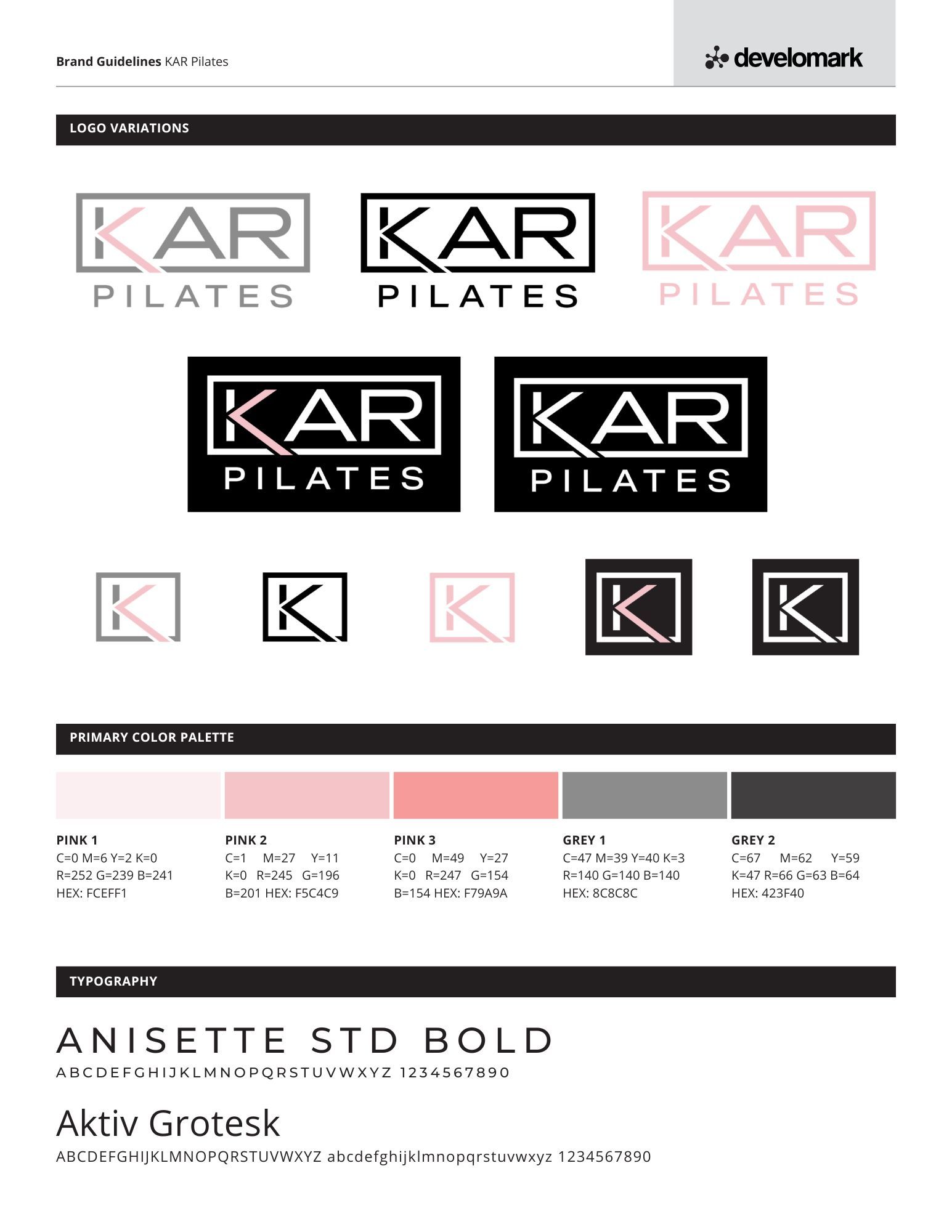 KAR Pilates branding