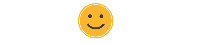 Yellow smiling face icon on a white background