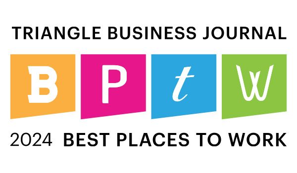 The logo for triangle business journal 2024 best places to work.