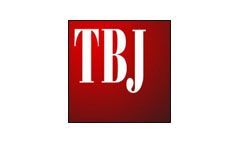 A red square with the word tbj on it.