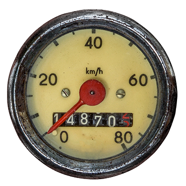 A speedometer with the number 40 on it