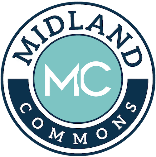 Midland Commons logo with teal “MC” in a circle and navy text around the edge