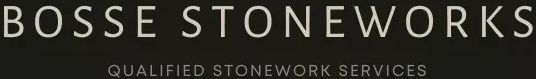 Logo for Bosse Stoneworks, with the company name and tagline "Qualified Stonework Services."