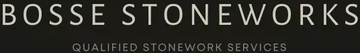 Logo for Bosse Stoneworks, with the company name and tagline "Qualified Stonework Services."