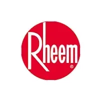 The Rheem logo, consisting of the white word