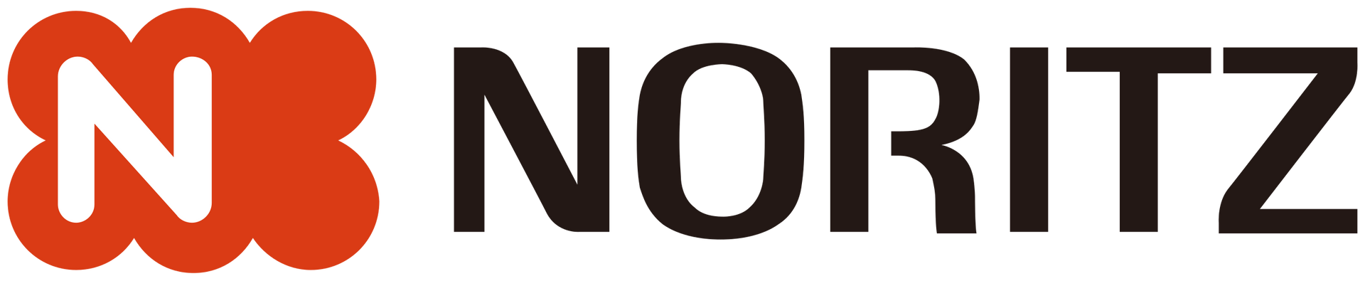 The logo for noritz is red and black on a white background.
