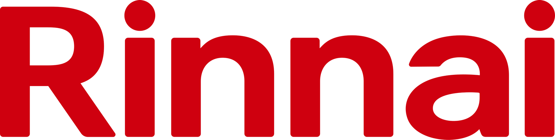 The word rinnai is written in red on a white background.