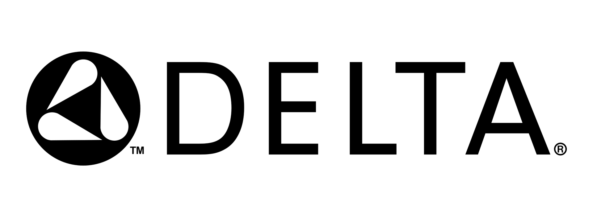 A black and white logo for delta airlines