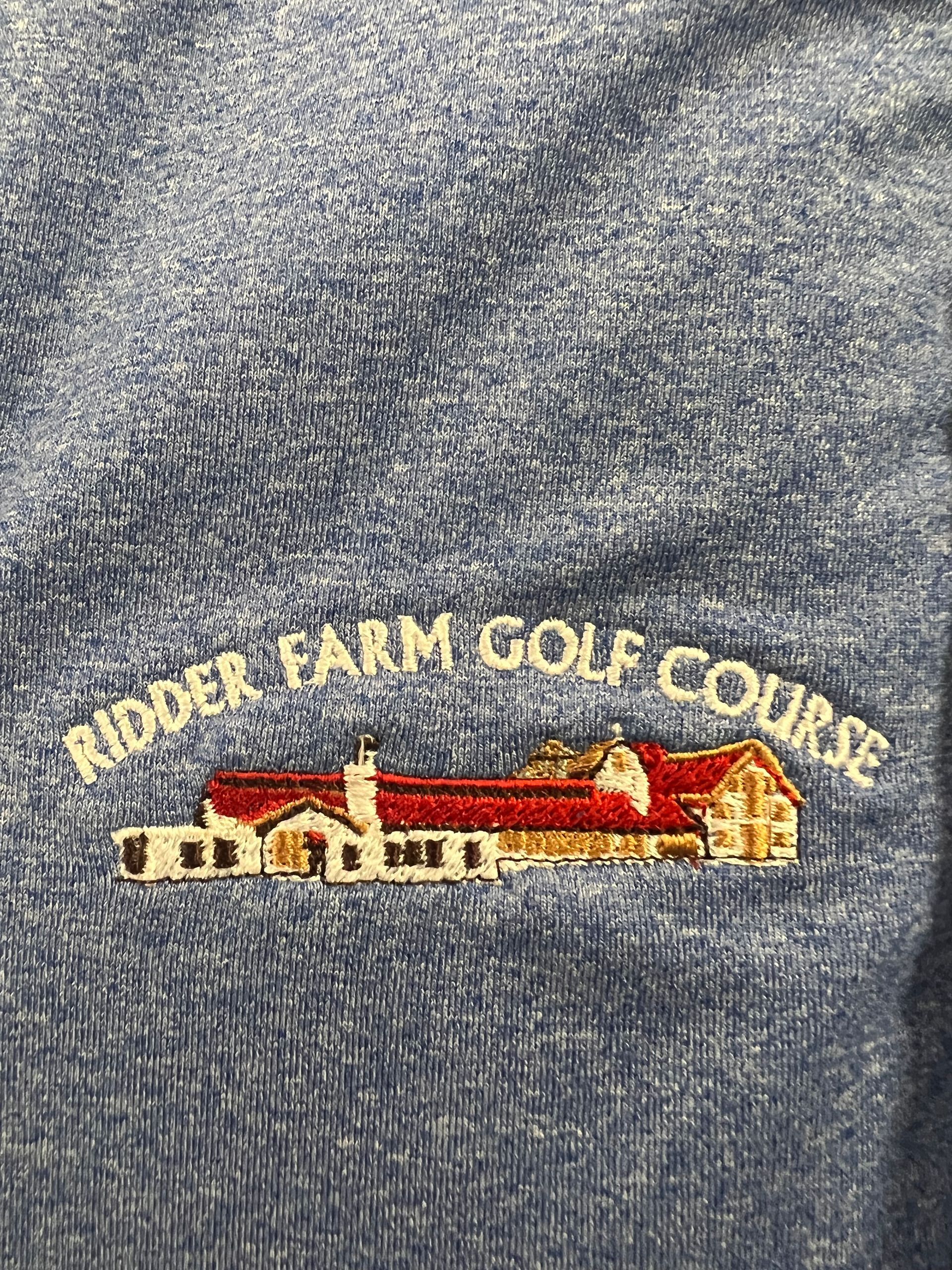 Embroidered text and image: 