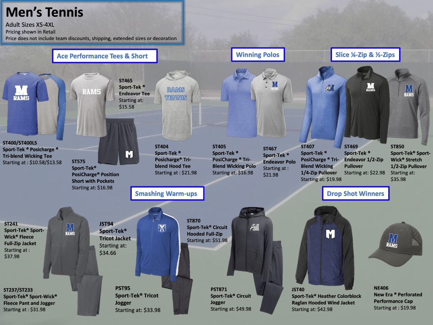 Custom Men's Tennis Uniforms & Gear