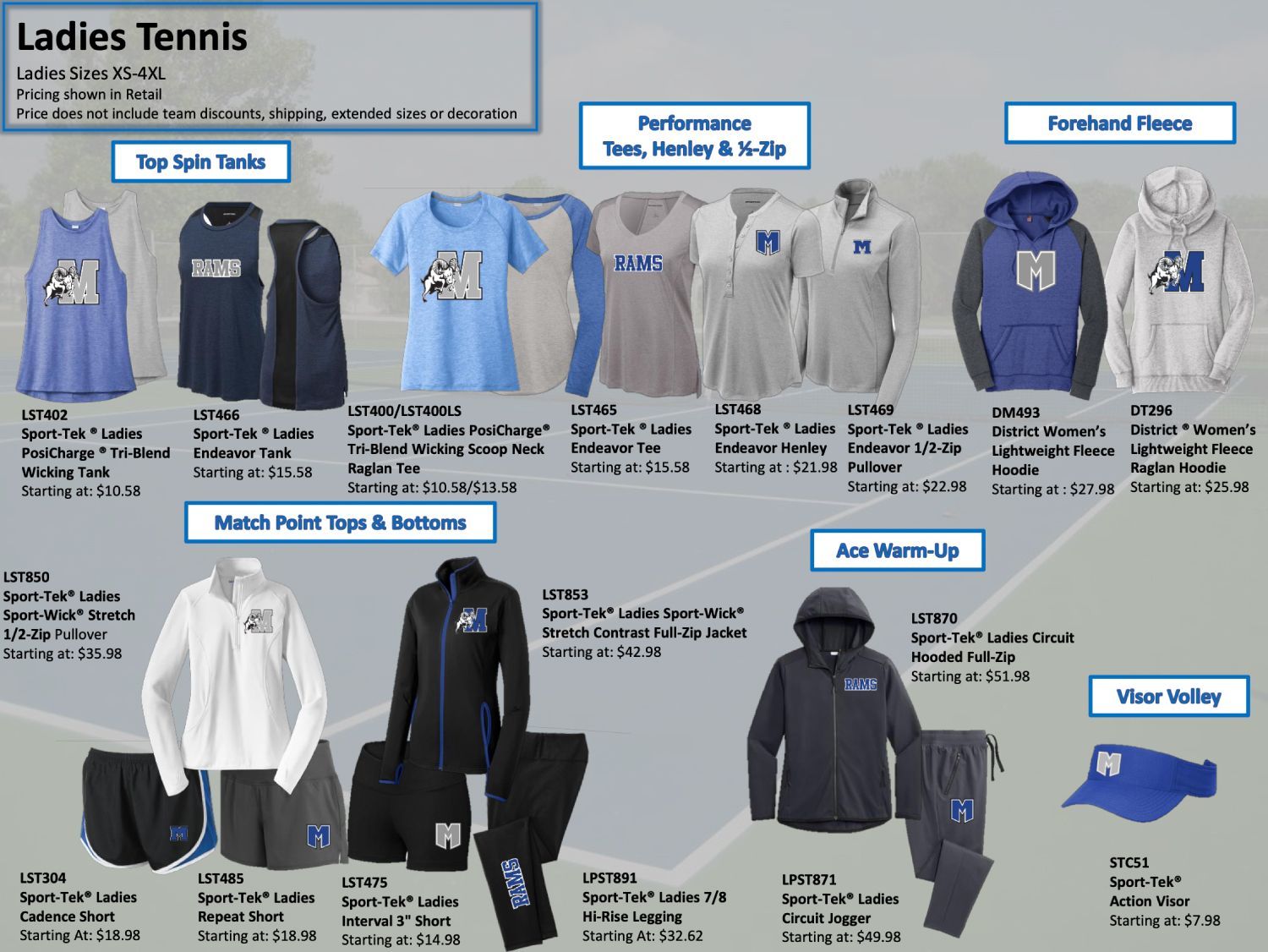 Custom Women's Tennis Uniforms & Gear
