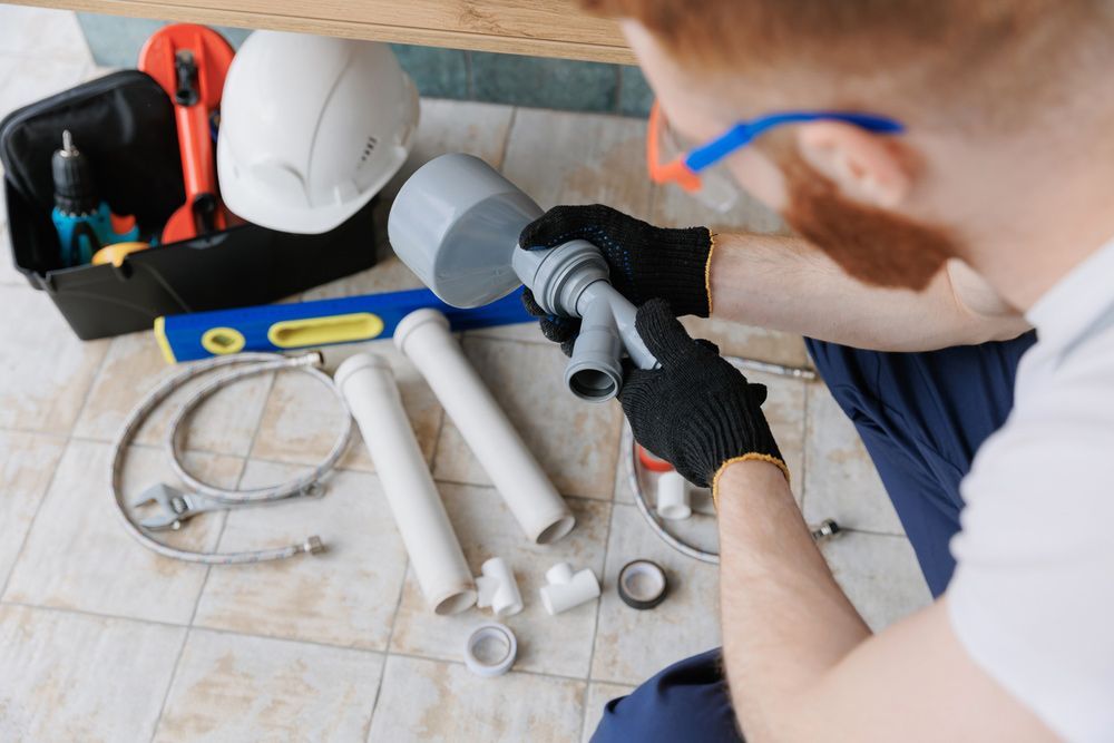 Plumber is Working on a Pipe Under a Sink — ASAP Local Plumbing in Port Fairy, VIC