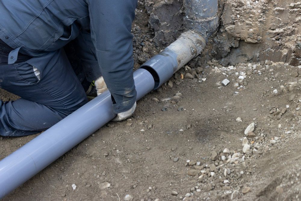 Man is Working on a Pipe in the Dirt — ASAP Local Plumbing in Port Fairy, VIC