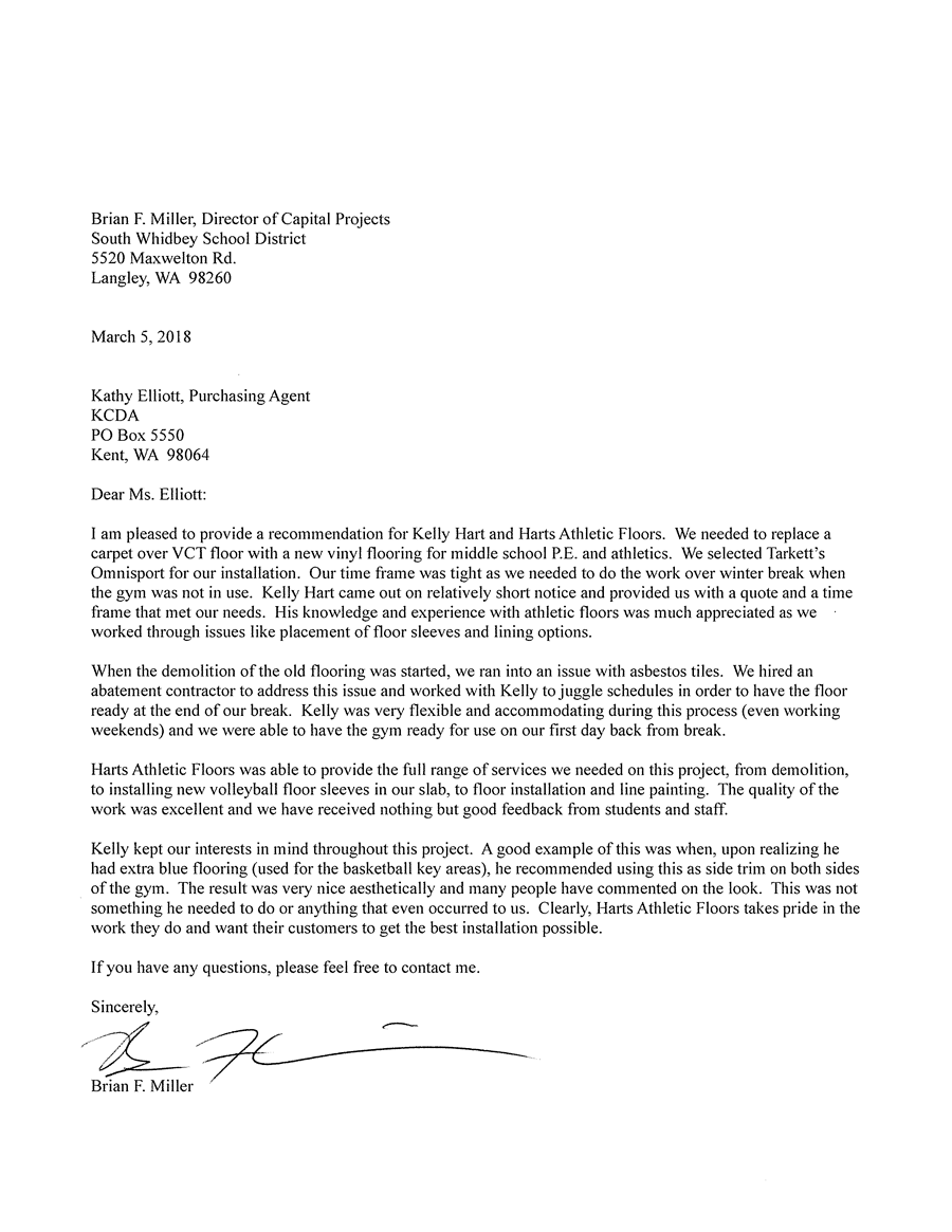 A letter with a signature on it is on a white background.