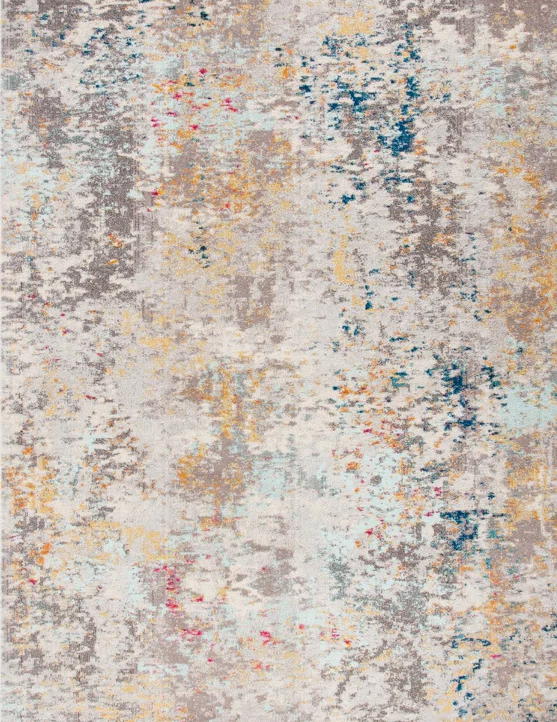 A close up of a rug with a colorful pattern on it.