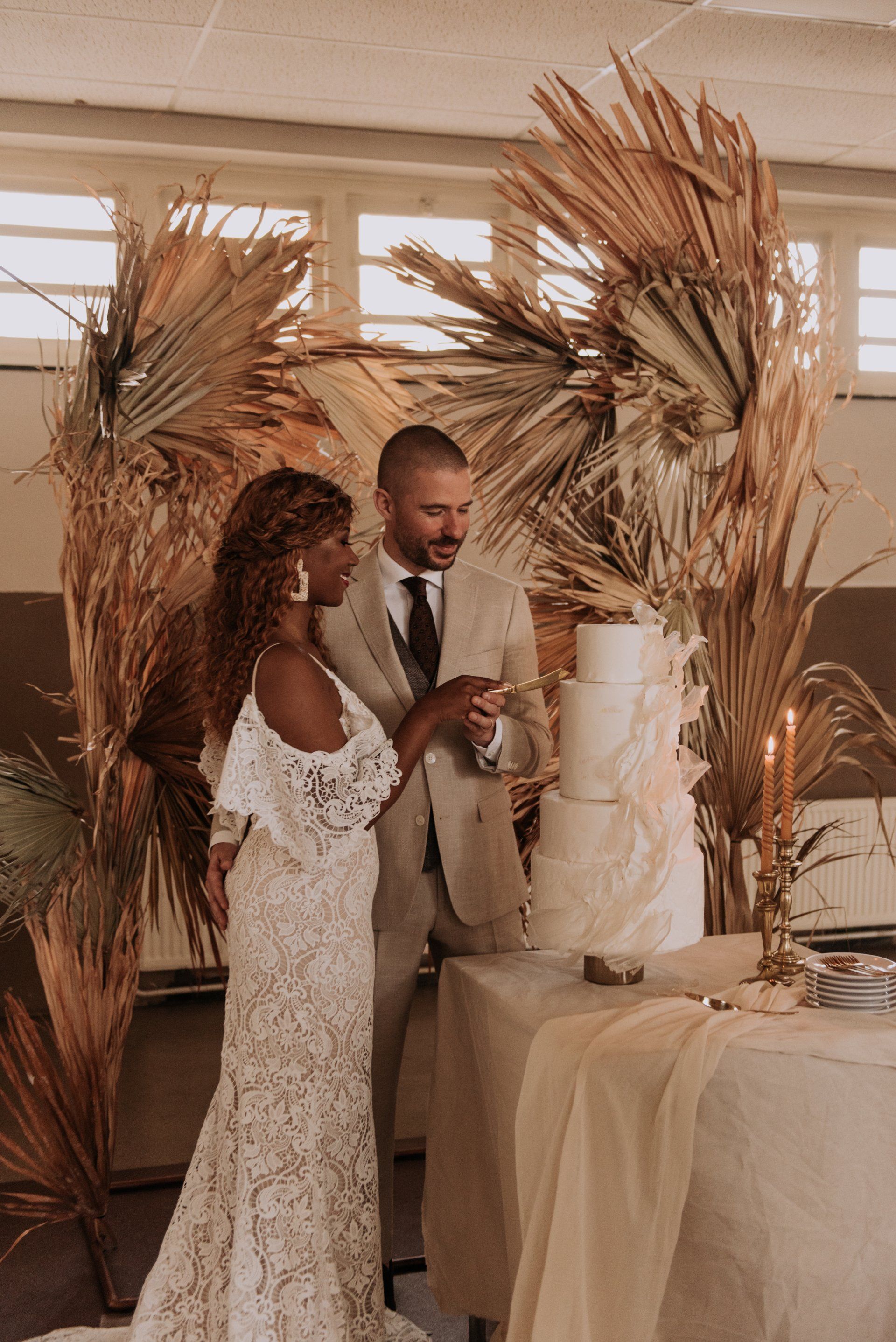 Boho wedding cake, modern wedding cake, multicultural wedding