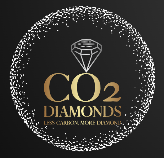 Logotipo com ícone: Logotipo CO2 Diamonds (Diamante e texto)