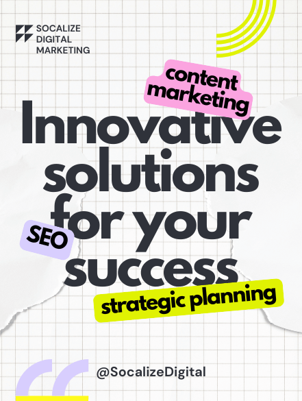 A poster that says innovative solutions for your success strategic planning