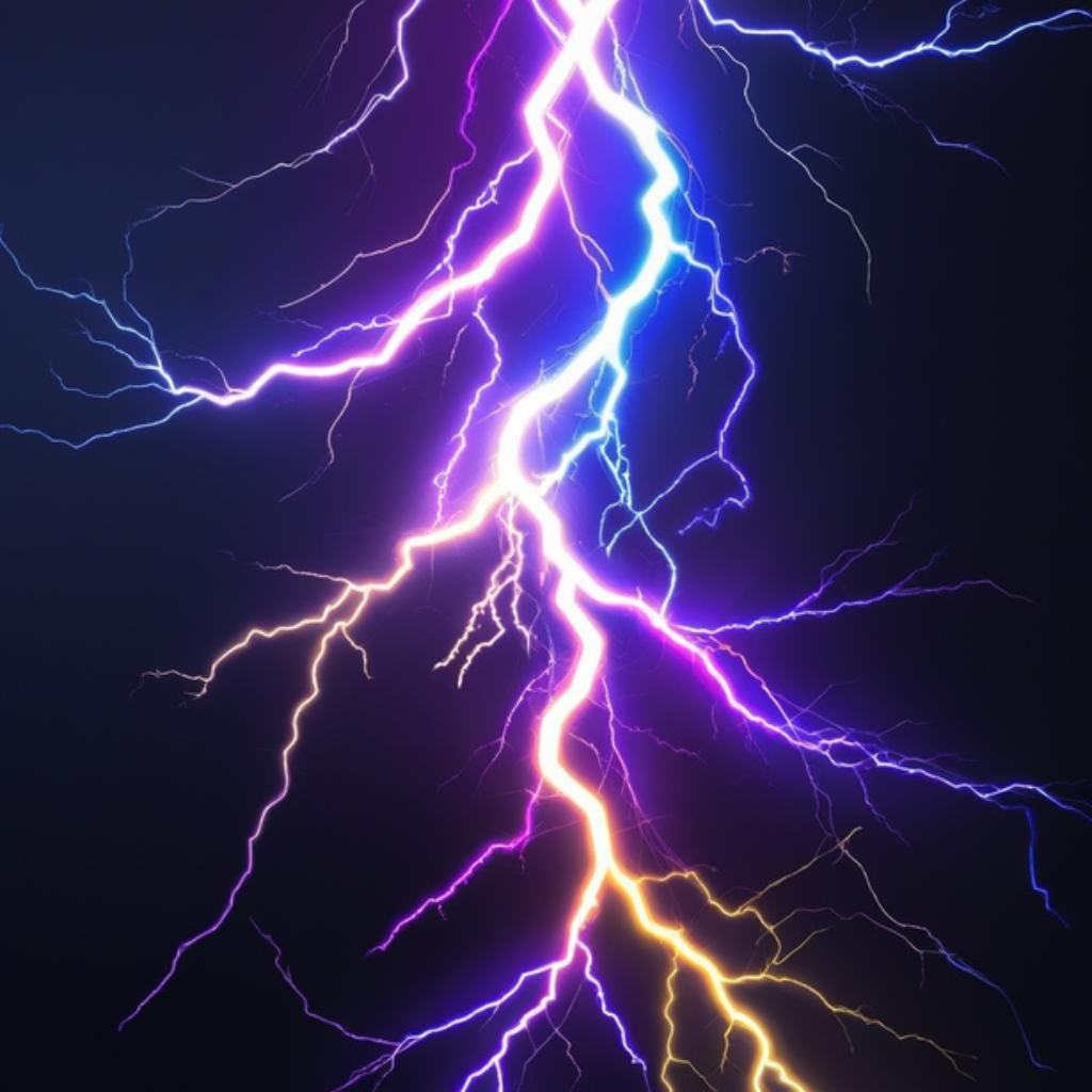 A purple and yellow lightning bolt in the night the power of the digital world with Digital Marketing services near me
