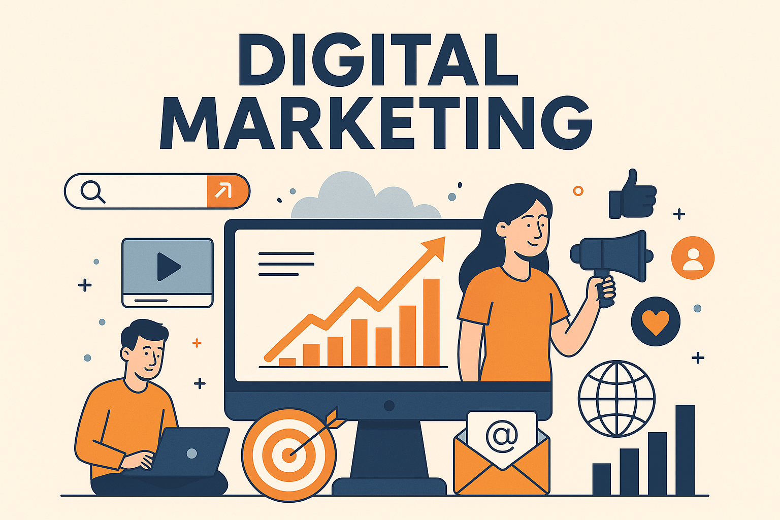Two Marketing Experts working on a social media campaign