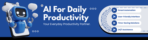 A blue robot on a smartphone with speech bubbles, the title