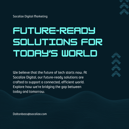 A poster that says future ready solutions for today 's world