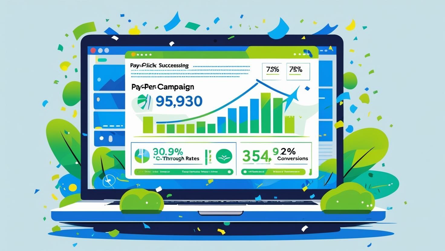 A laptop computer with a graph on the screen.