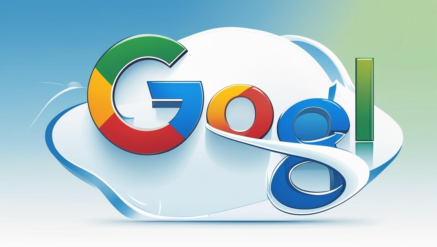 A google logo with a cloud in the background