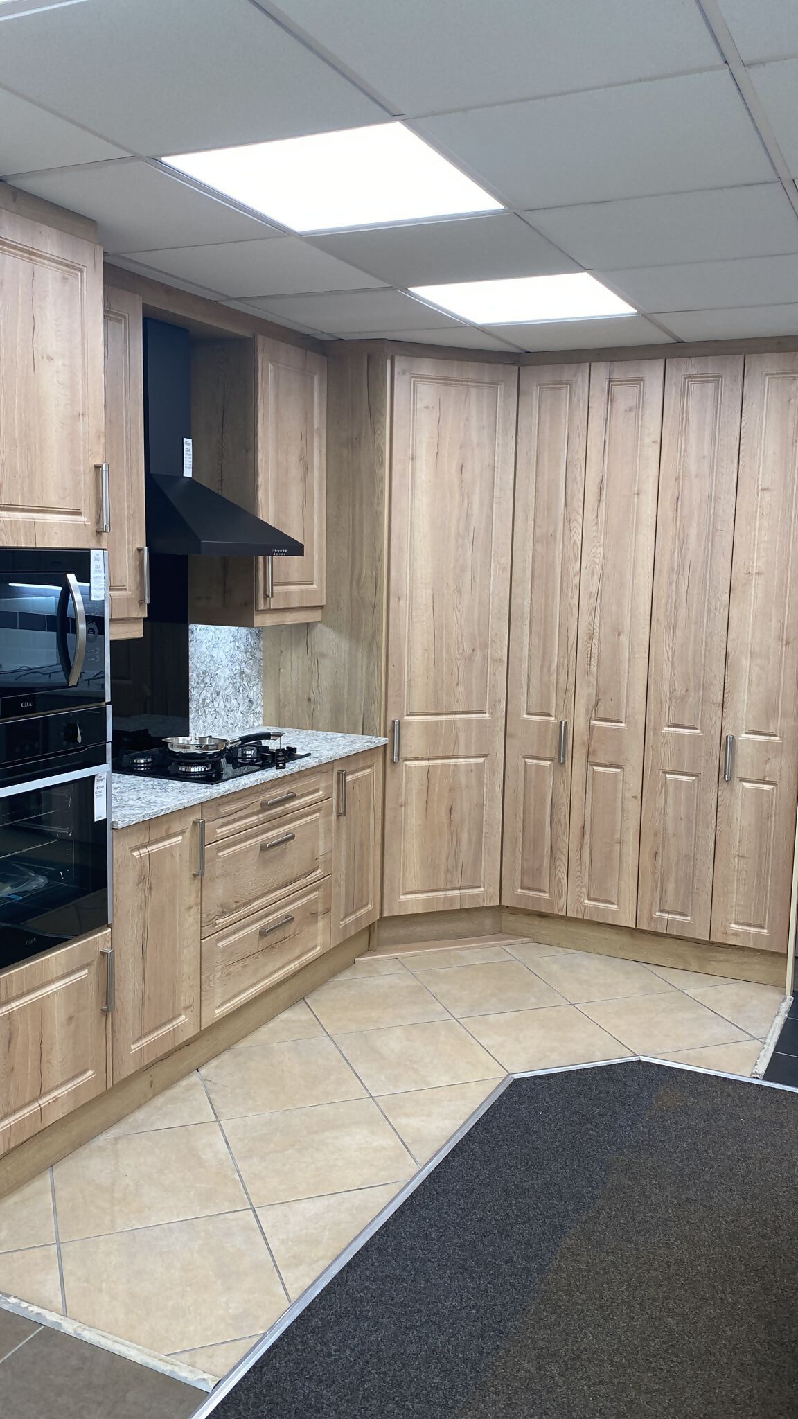 2 Deep routed Halifax oak with quartz worktop