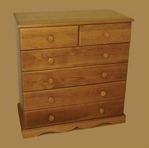 Solid Oak 4 + 2 chest of drawers