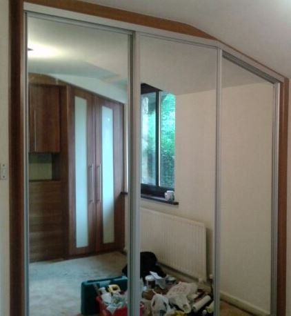 Mirror Doors to Sloping Ceiling