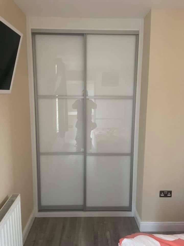 Glass fronted wardrobe doors